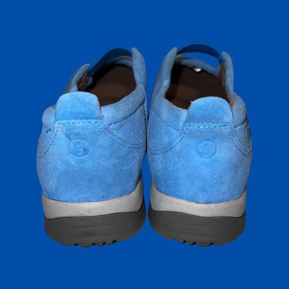 NWOB FLAT TIRE Captiva Denim Blue Suede Mary Jane Slip On  Shoes - Picture 4 of 5